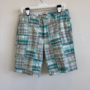 Tailor Vintage Patchwork Madras Man’s Shorts, Size 34, cotton 100%